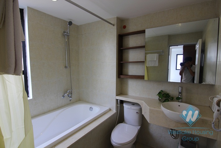 Bright and new one bedroom apartment for rent in Van Cao street, Ba Dinh district, Ha Noi